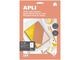 APLI Home - Mate - adhesivo permanente - blanco - A4 (210 x 297 mm) 10 etiqueta(s) fichero con eurotaladro - etiquetas