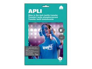 Apli Home - Papier transfert phosphorescent sur textile - 8 feuilles A4