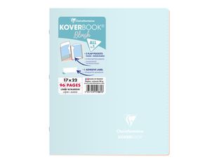 Clairefontaine Koverbook - Cahier polypro 17 x 22 cm - 96 pages - ligné - disponible dans différentes couleurs pastels