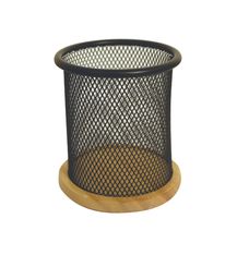 Pot a crayons mesh bois