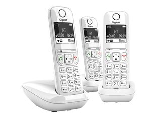 Gigaset AS690 Trio - téléphone sans fil + 2 combinés supplémentaires - blanc