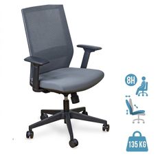 Fauteuil de bureau MAX - accoudoirs réglables - gris