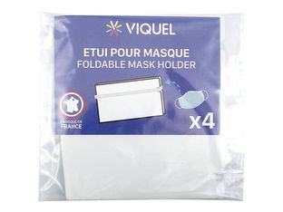Viquel - Pack de 4 étuis pliables pour masque - blanc