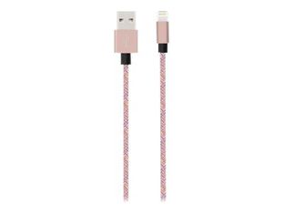 Bigben - câble de charge et de synchronisation USB/Connectique Lightning - 2 m - tissé rose