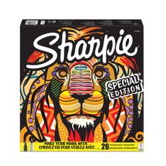 Sharpie Lion - Pack de 26 marqueurs permanents - pointes et couleurs assorties