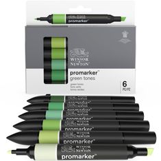 ProMarker - 6 Marqueurs double pointe - tons verts