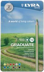 Lyra Graduate - 12 Crayons de couleur - boîte métal