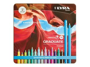 Lyra Graduate - 15 Feutres fins - couleurs froides