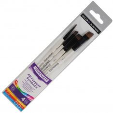 Daler-Rowney Graduate - Pack de 4 pinceaux plats - poil synthétique