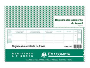 Exacompta - Piqûre 24 x 32 cm - Registre des accidents de travail - 20 pages