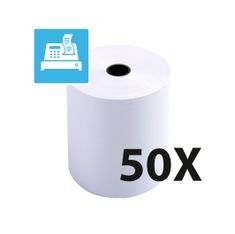 Exacompta - 50 Bobines offset - rouleaux caisses - 76 x 70 x 12 mm - 1 pli extra-blanc