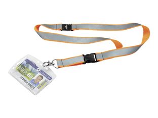 Durable - Lacet textile pour badge - système anti-étranglement - orange