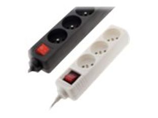 zenitech - Multiprise 3 prises avec interrupteur - blanc - 1m