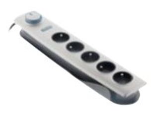 otio - Multiprise parafoudre 5 prises avec interrupteur - argent