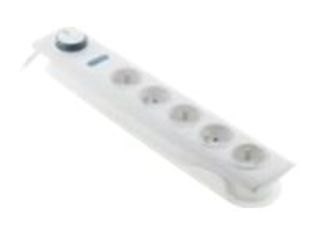 otio - Multiprise parafoudre 5 prises avec interrupteur - blanc