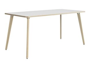 Bureau ARTEFACT - L120 cm - pieds frêne - plateau blanc