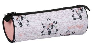 No Publik Buffalo Flowers - Trousse ronde 1 compartiment - écru et rose - Hamelin