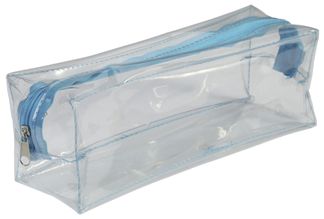 Estuche rectangular School transparente "Especial Examen" - 1 compartimento - azul - Carpentras