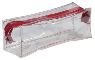 Estuche rectangular School transparente "Especial Examen" - 1 compartimento - rojo - Carpentras