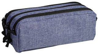 Trousse rectangulaire School 3 compartiments - bleu - Carpentras
