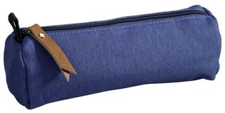 Trousse ronde School 1 compartiment - bleu - PET recyclé - Carpentras