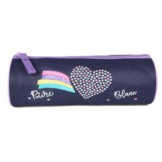 Trousse ronde Poivre Blanc - 1 compartiment - bleu marine - Bagtrotter