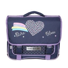 Cartable Poivre Blanc 38 cm - 2 compartiments - bleu marine - Bagtrotter