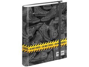 PRO-DG Do not cross - Classeur à anneaux avec élastique - A4 - 50 feuilles incluses - Karactermania