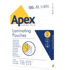 Fellowes Apex - 100 pochettes de plastification A3 (303 x 426 mm) - 80 microns