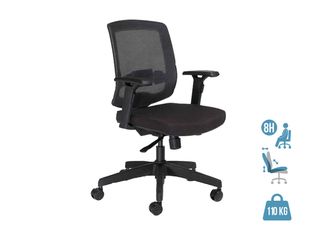 Fauteuil de bureau MALICE - accoudoirs réglables - noir