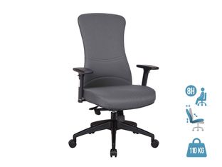 Fauteuil de bureau SOMERSET - accoudoirs réglables - gris