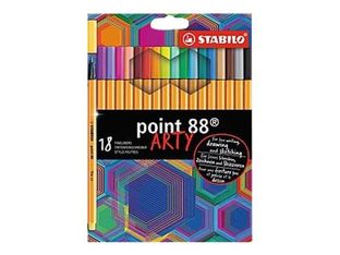 STABILO Point 88 ARTY - 18 Feutres de coloriage - pointe fine - couleurs assorties