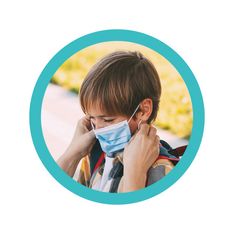 50 masques chirurgicaux 3 plis pour enfants - bleu