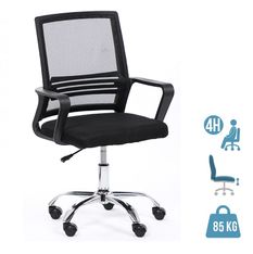 Fauteuil de bureau SQEEZY - accoudoirs fixes - noir