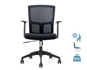 Fauteuil de bureau ROBIN - accoudoirs fixes - noir