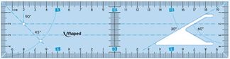 Maped - Règle équerre 2-en-1 - bleu transparent