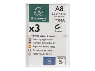 Exacompta - Porte-visuel fermeture magnétique - A8 - double face