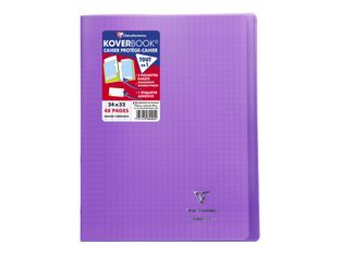Clairefontaine Koverbook - Cahier polypro 24 x 32 cm - 48 pages - grands carreaux (Seyes) - violet