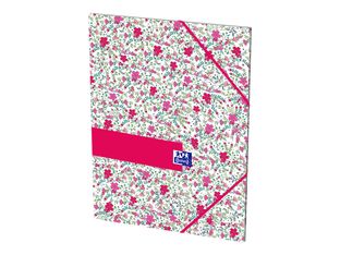 Oxford - Chemise à rabats - A4 - pour 200 feuilles - motif fleurs