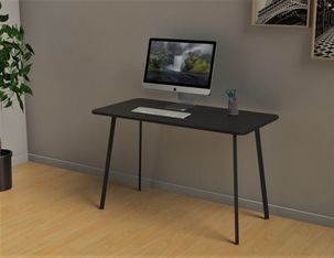 Bureau home office HOPM - 114 x 60 cm - pied noir et plateau noir