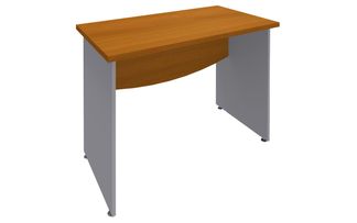 Bureau droit DUAL - L80 - Pieds Alu - plateau imitation Merisier