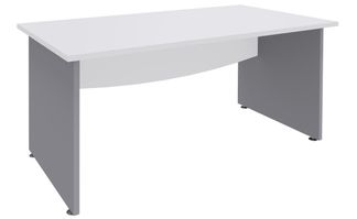 Bureau droit DUAL - L140 - Pieds Alu - plateau blanc