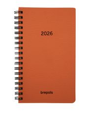 Agenda à spirale Interplan Calvi - 1 semaine sur 2 pages - 9 x 16 cm - marron - Brepols