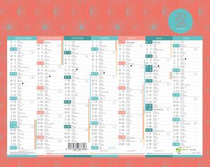 Lecas Graphics - Calendrier 7 mois par face - 27 x 21 cm - disponible dans différents modèles