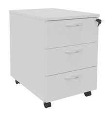 Caisson mobile IDRA/DUAL - L43 x H56 x P60 cm - 3 Tiroirs - blanc perle