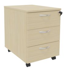 Caisson mobile IDRA/DUAL - L43 x H56 x P60 cm - 3 Tiroirs - Imitation Erable