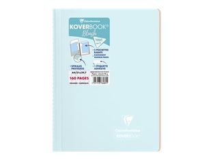 Clairefontaine Koverbook Pastel - Cahier polypro à spirale A4 (21x29,7cm) - 160 pages - grands carreaux (Seyes) - disponible dans différentes couleurs pastels