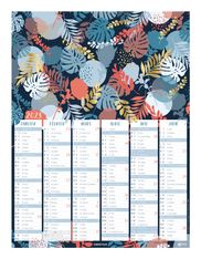 Oberthur Poster or - Calendrier 6 mois par face - 21 x 27 cm