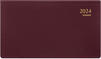 Agenda Omniplan Seta - 1 semaine par page - 16 x 9 cm - bordeaux - Brepols
