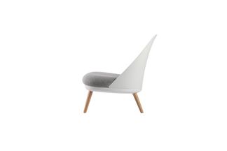 Fauteuil COCOON - Pied en hêtre massif - gris et blanc